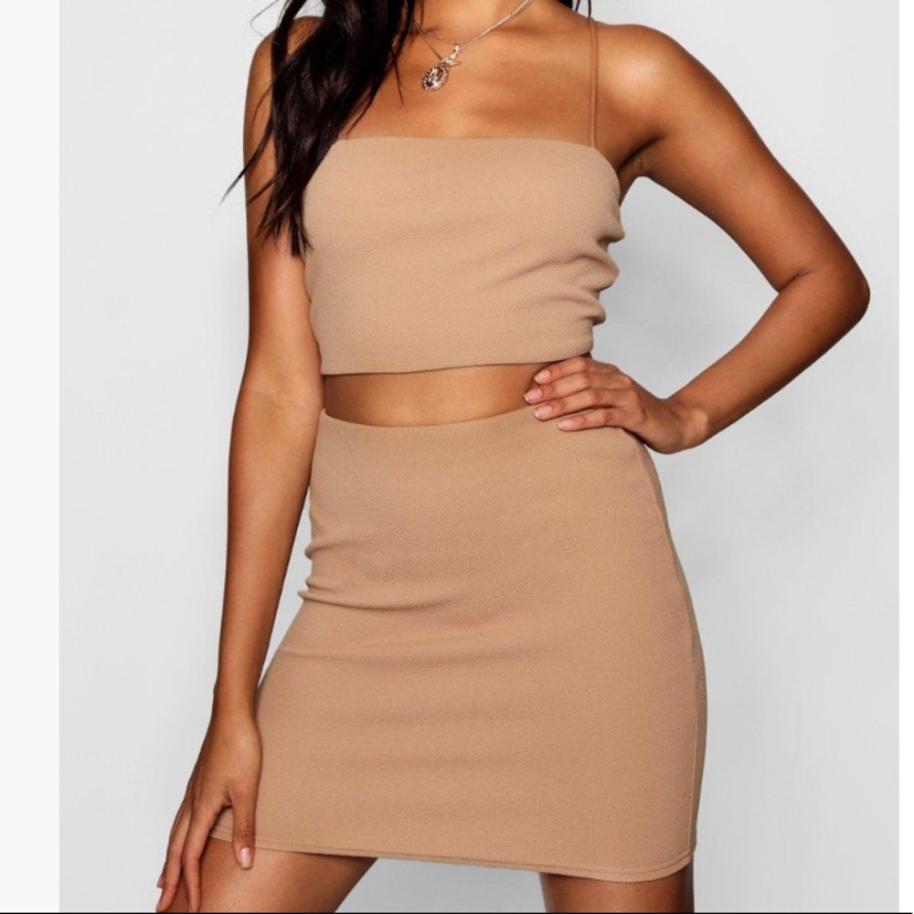 Crop top and mini skirt set
